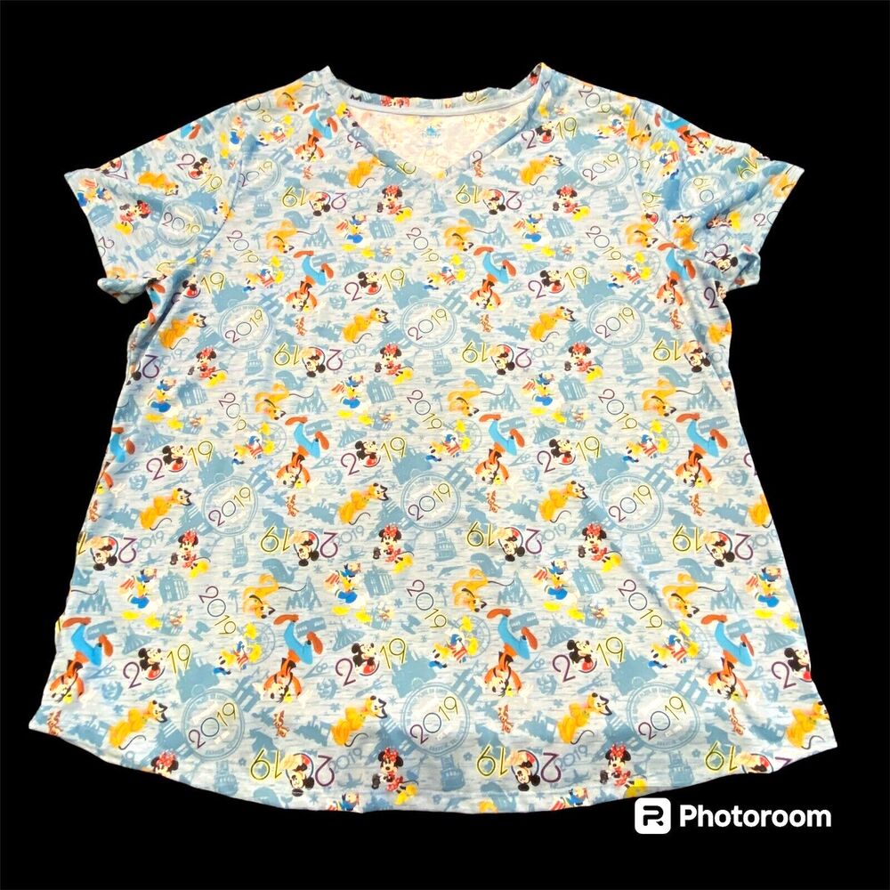 NWT DisneyParks x Pixar TunicTop 2XL Minnie Mickey Mouse Pluto 2019 Relaxed NEW